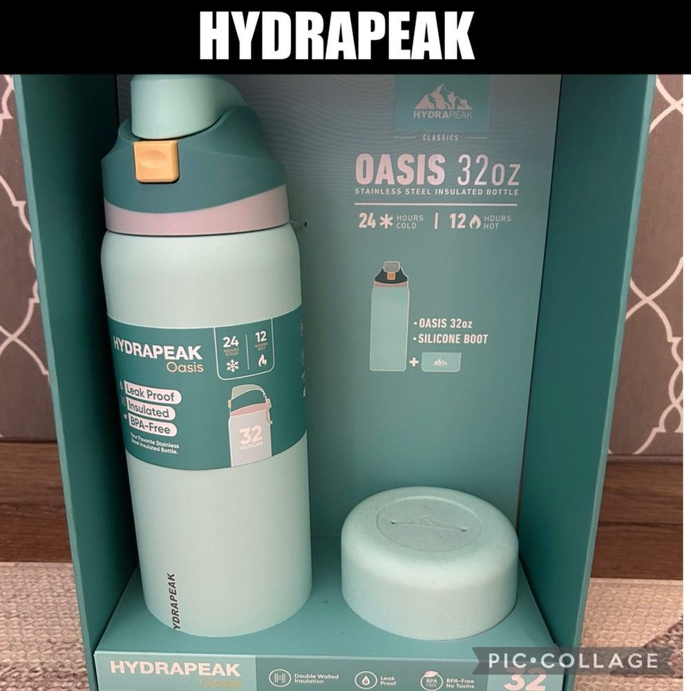 NWT Hydrapeak Oasis 32oz Insulated Bottle - Mint
